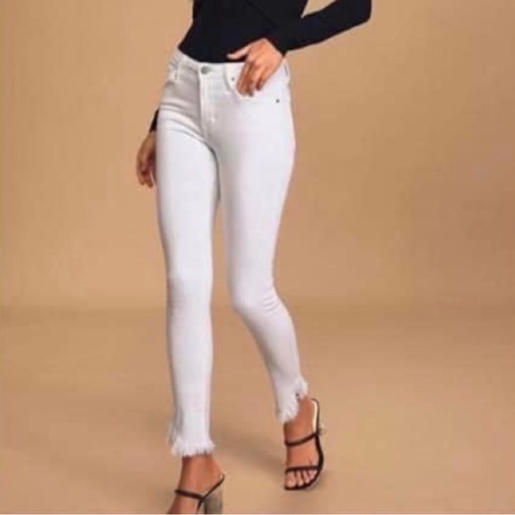 Just Black Denim - Just Black White Skinny Jeans High-Waisted Stretch NEW
